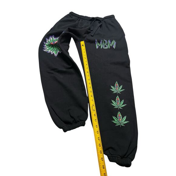 Y2K MBM Eye of Enlightenment Hoodie & Sweatpants Set Black Size S Weed Plant - Picture 8 of 16